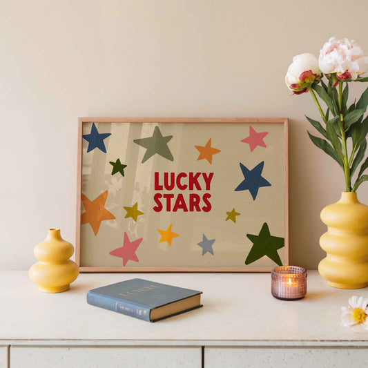 Lucky Stars Colourful Art Print