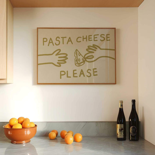 Funny Pasta Cheese Kitchen Print