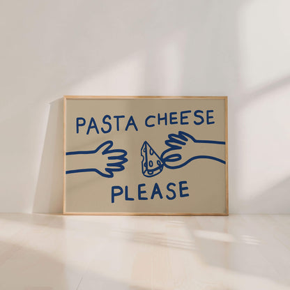 Funny Pasta Cheese Foodie Kitchen Print