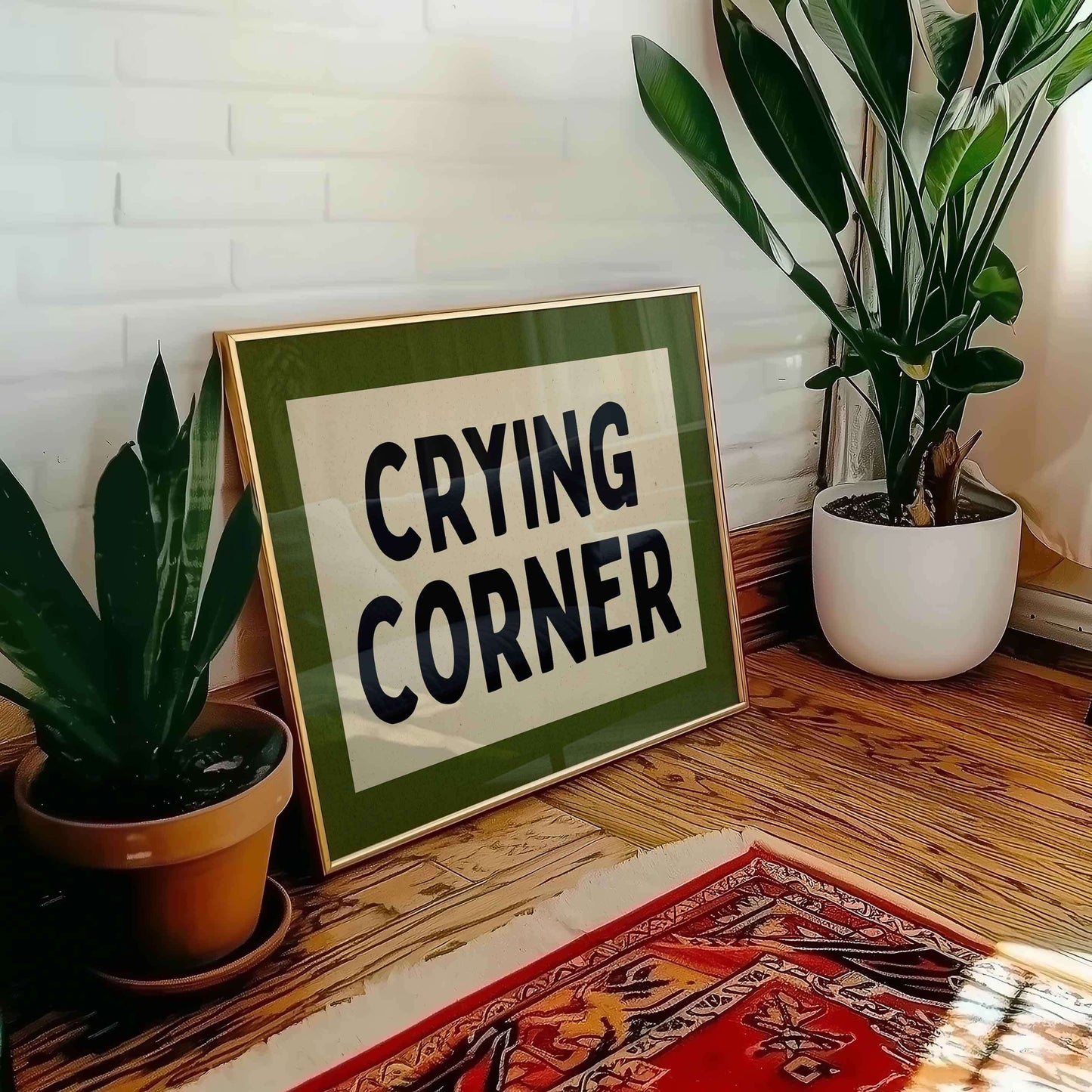 Funny Crying Corner Art Print