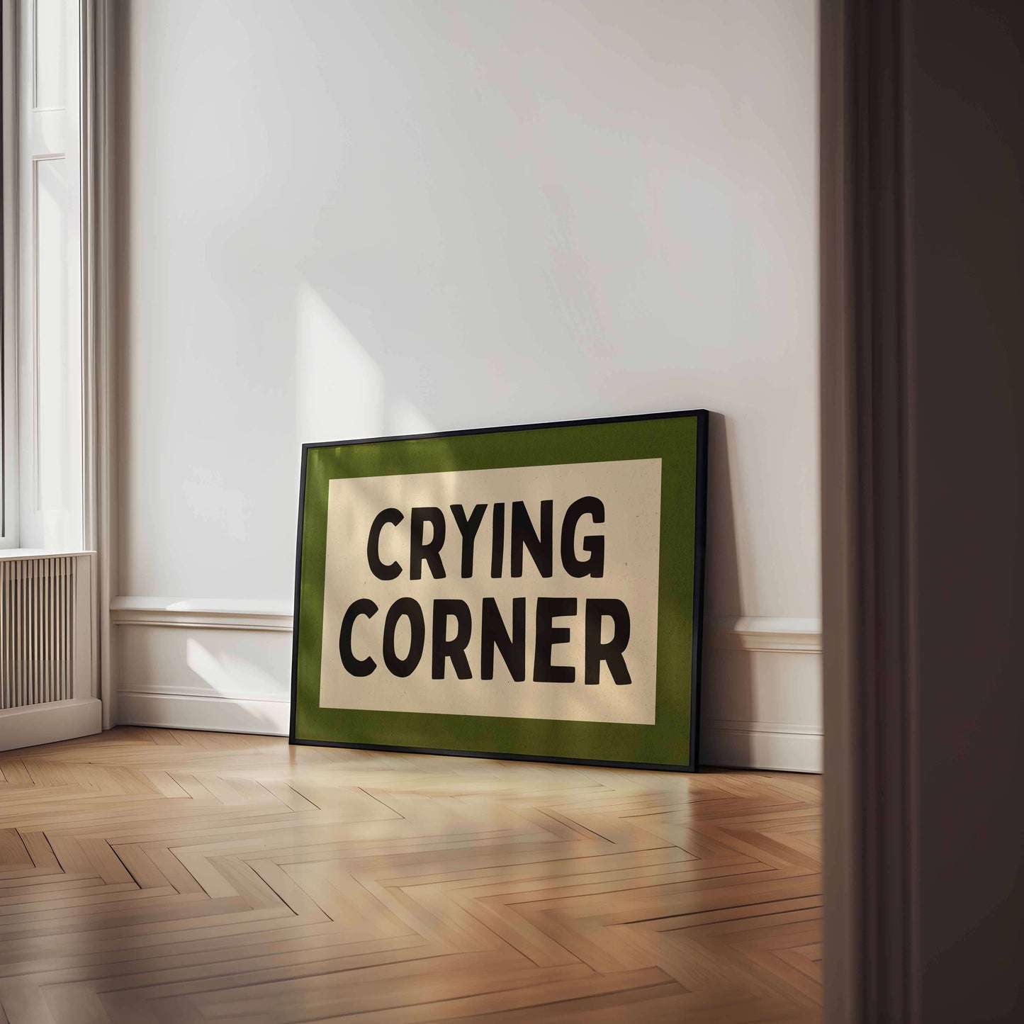 Funny Crying Corner Art Print