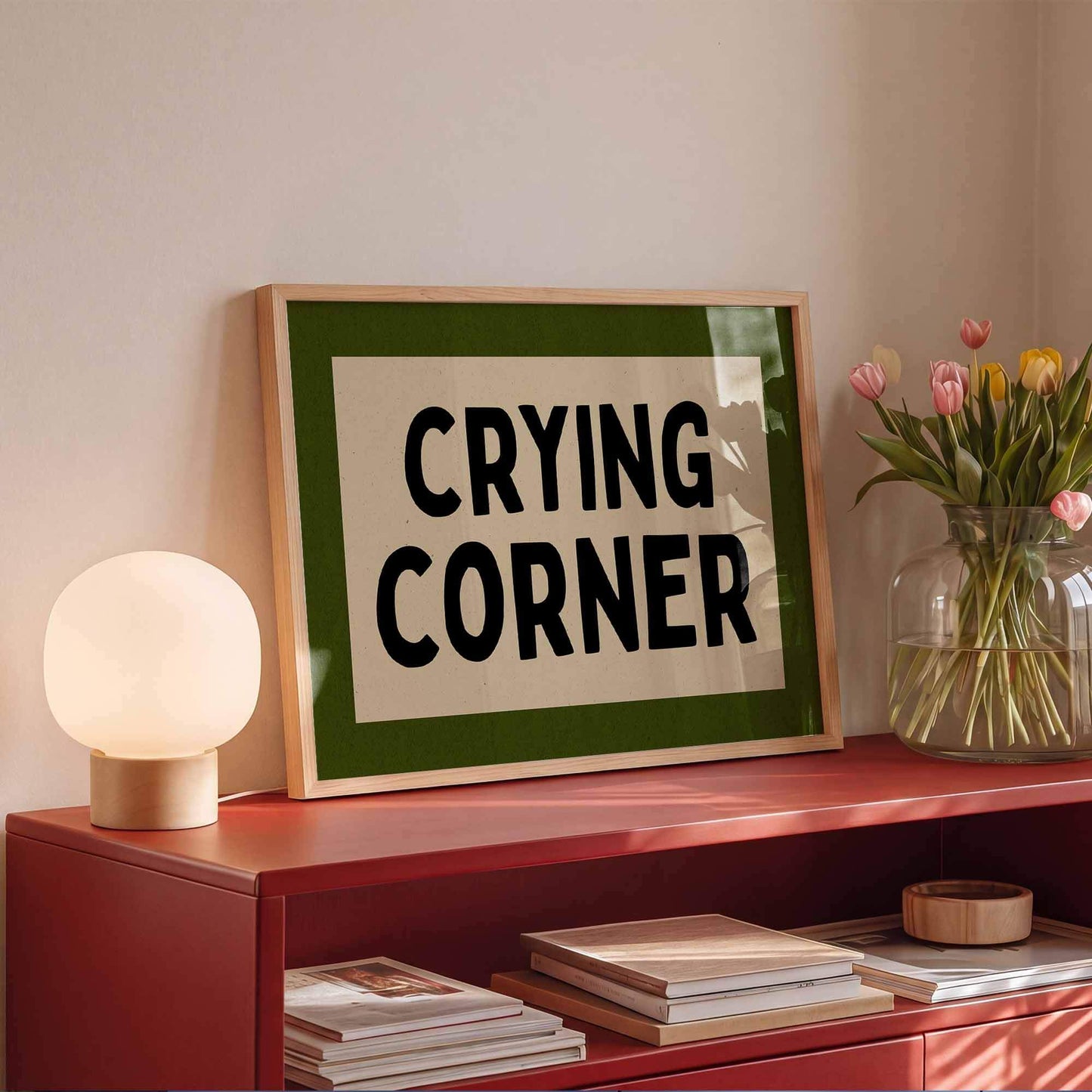 Funny Crying Corner Art Print