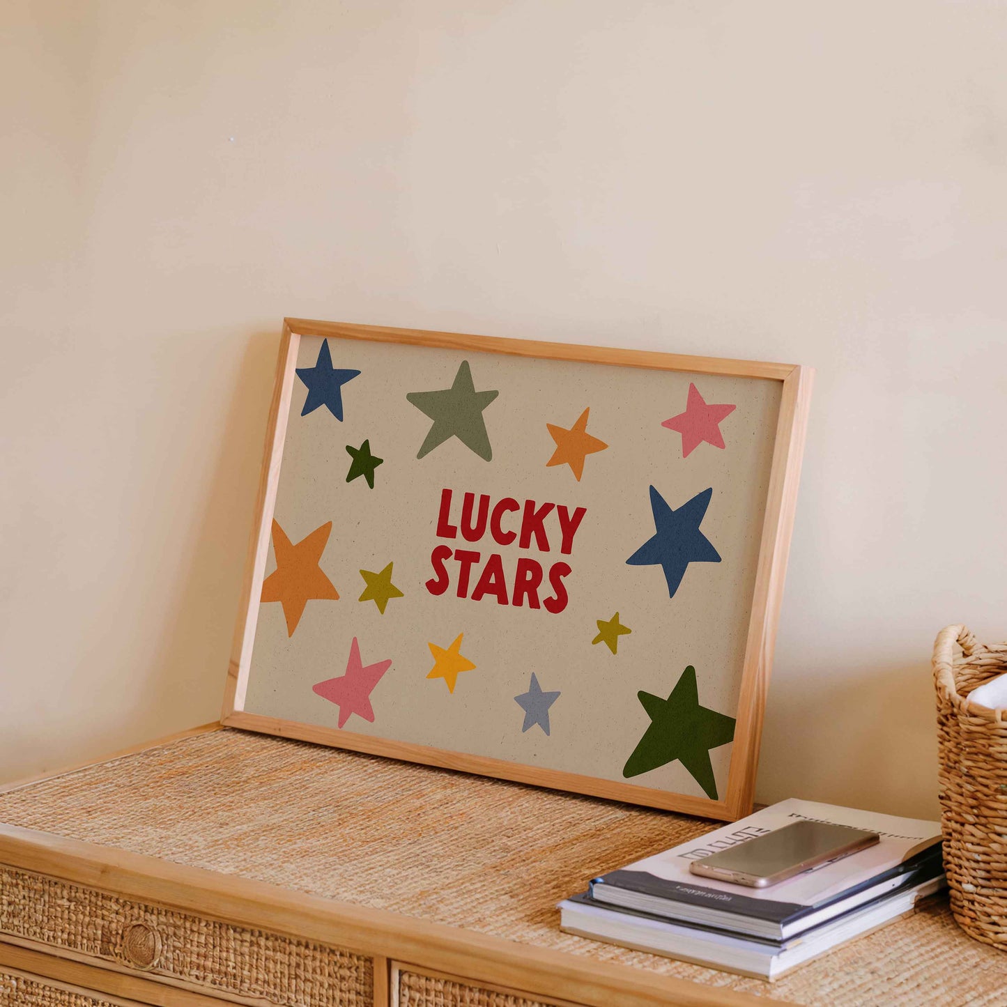 Lucky Stars Colourful Art Print