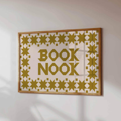 Quilt Style Book Nook Wall Art