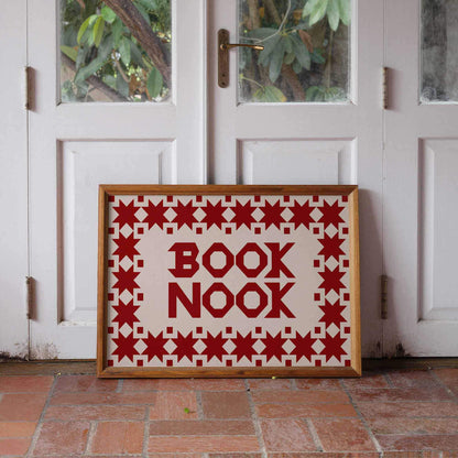 Quilt Style Book Nook Wall Art