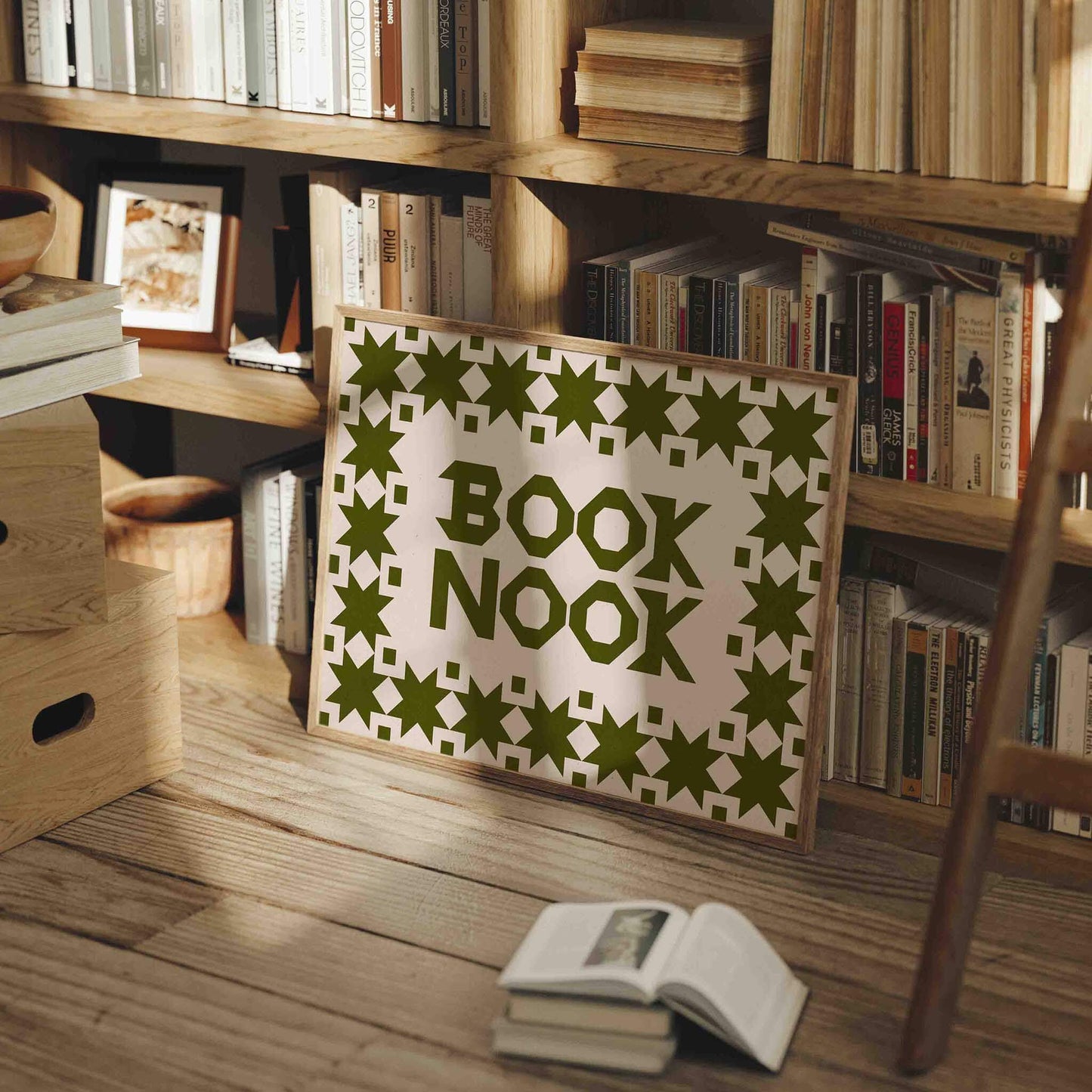 Quilt Style Book Nook Wall Art